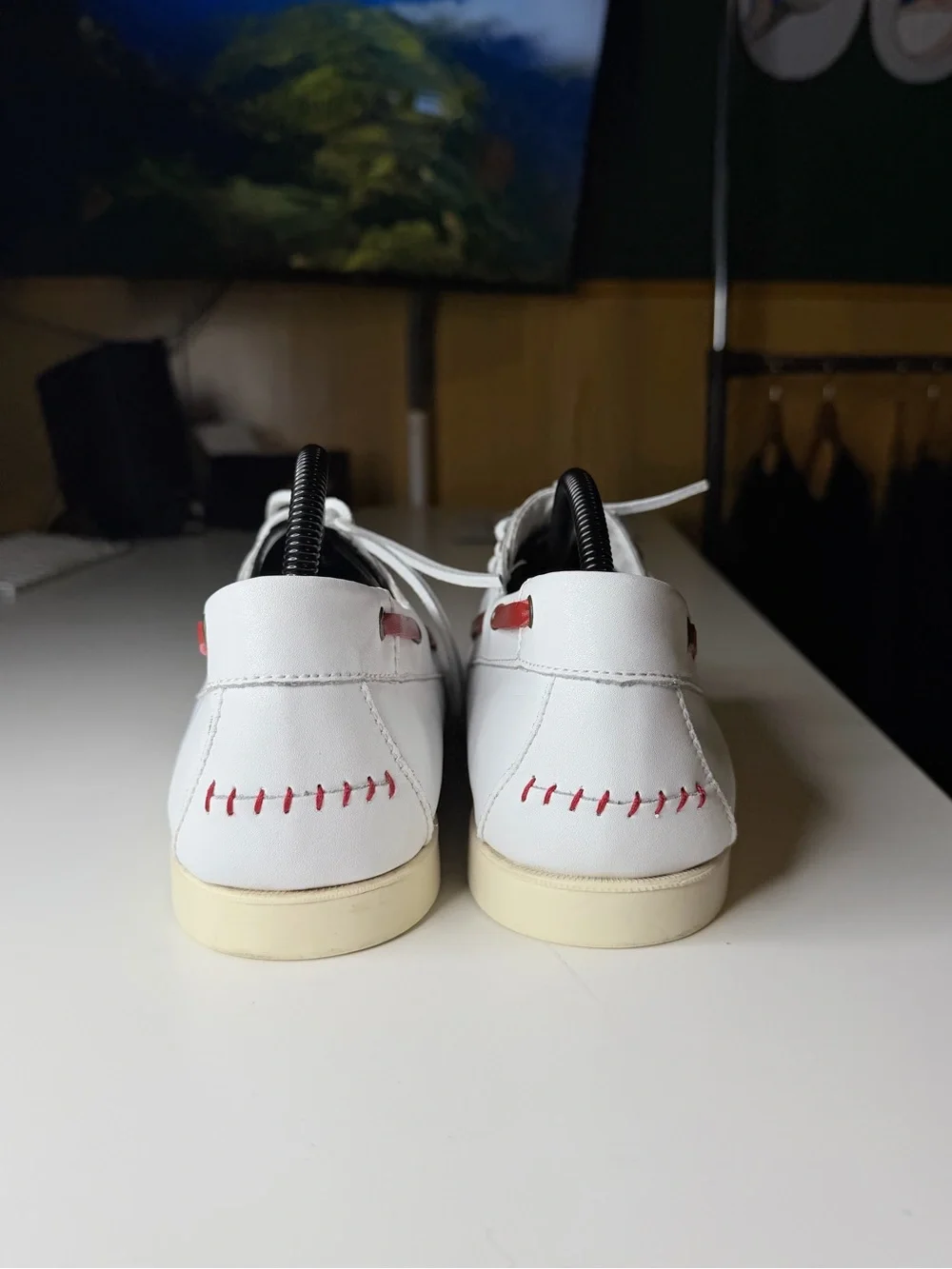Baseball Limited Edition Moccasin Boat Shoe: Baseball Lifestyle 101 White/Red
